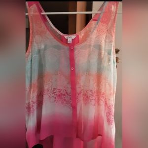 Candies Kohls Jcpenney Chiffon Tank Top Juniors Large/Woman's medium Barbie